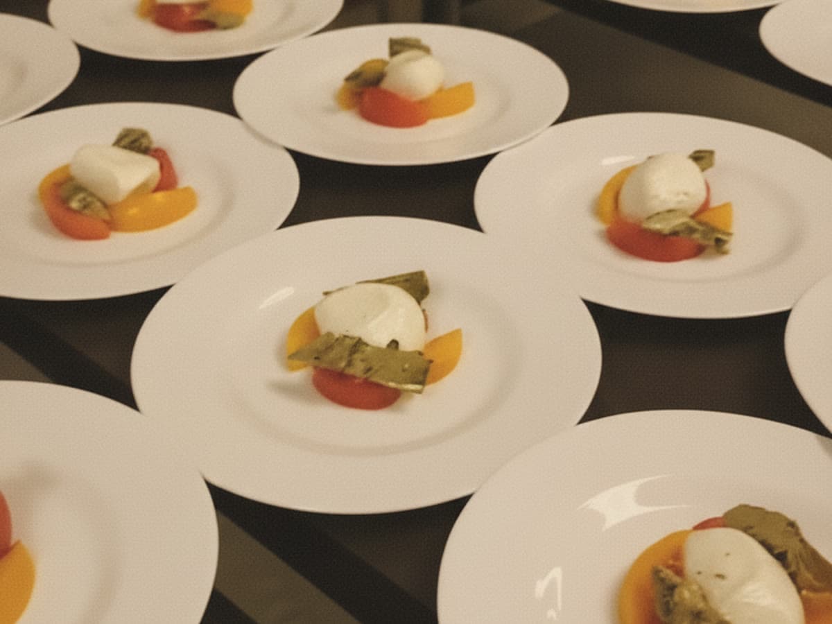 Chef-attended live cooking station set up for a corporate catering event in Lake Nona, Florida