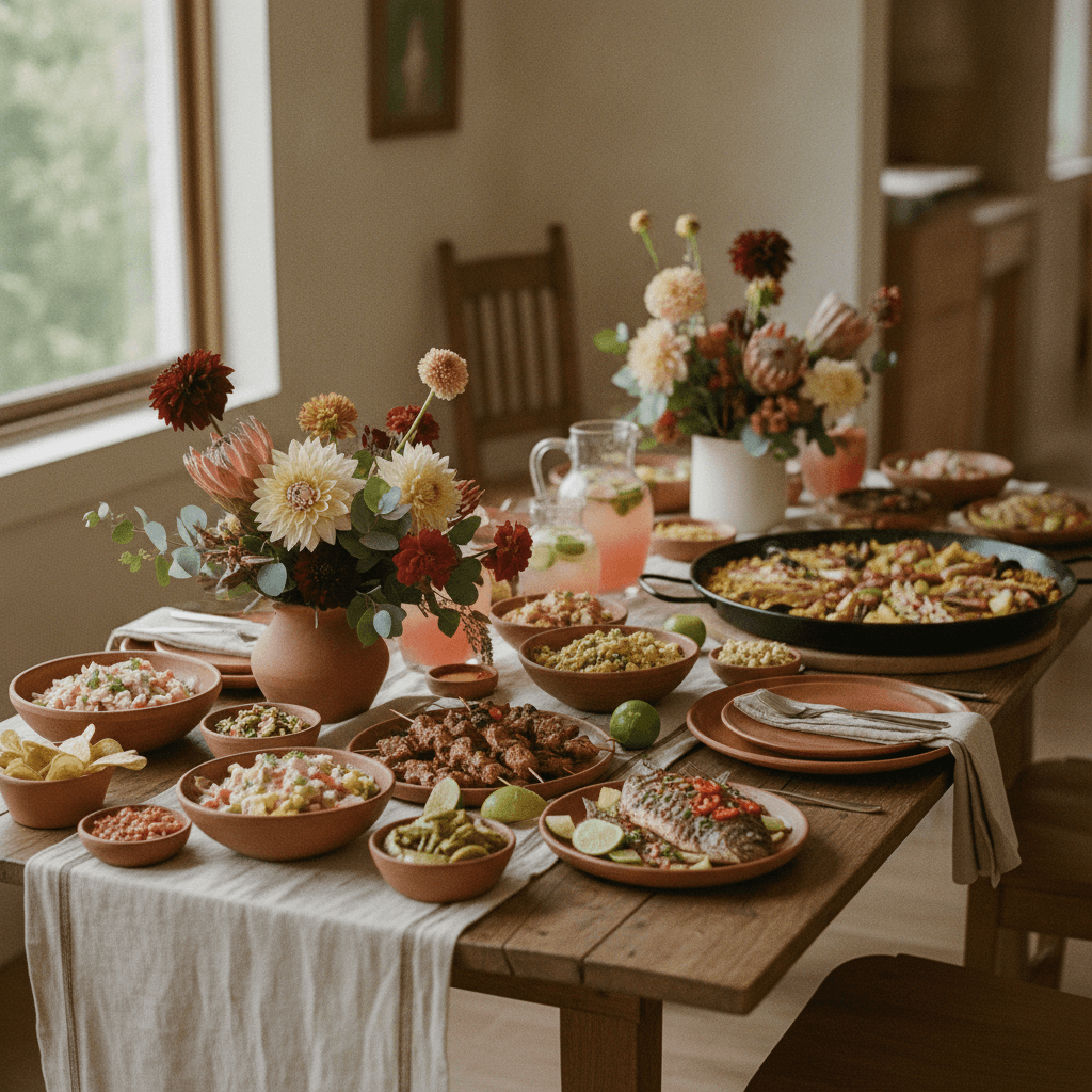 Private party catering table set for a Central Florida celebration