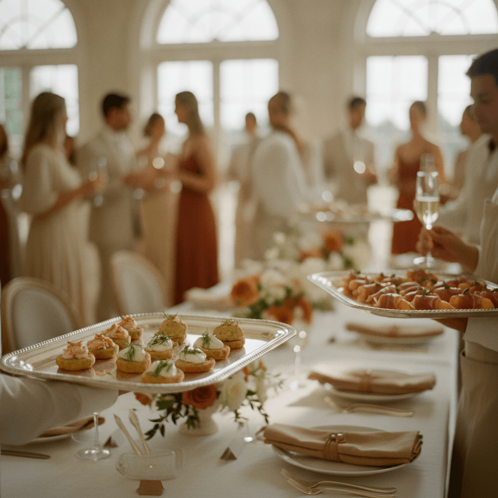 Elegant wedding reception table set for a catered dinner in Central Florida