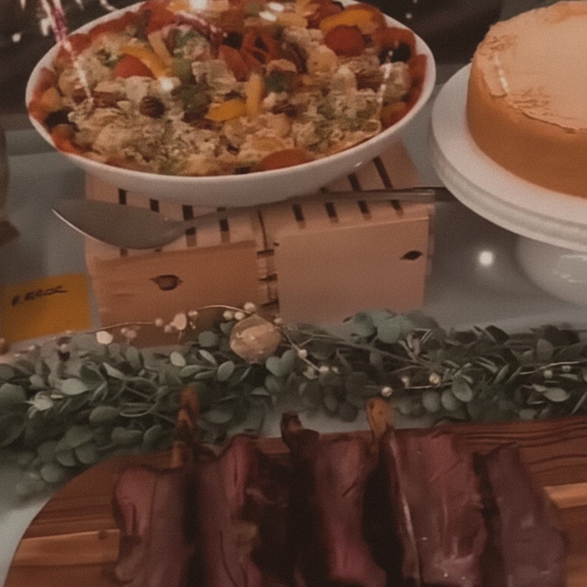 A catered buffet spread with fresh dishes at an Orlando event