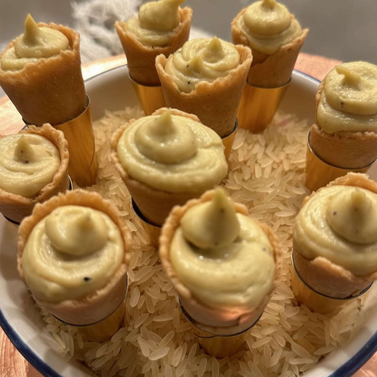 A tray of freshly plated canapes and finger foods prepared for an event in Orlando