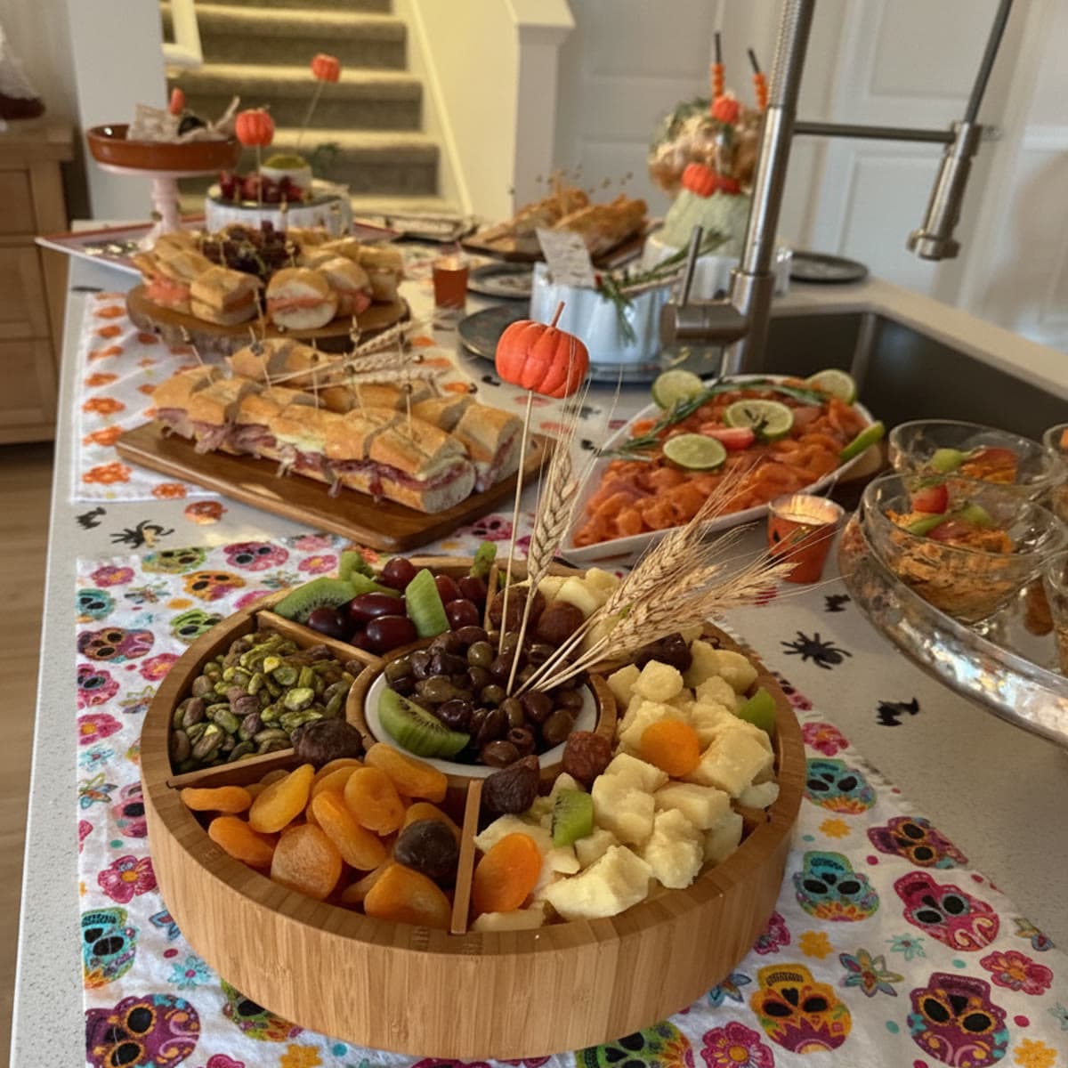 Plated reception spread at a Kissimmee event catered by Carlos Florida Gourmet