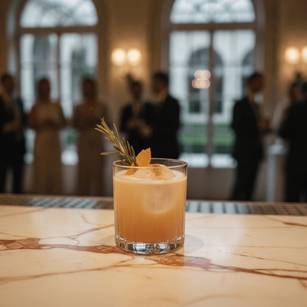 Bar and beverage service set up at a catered event