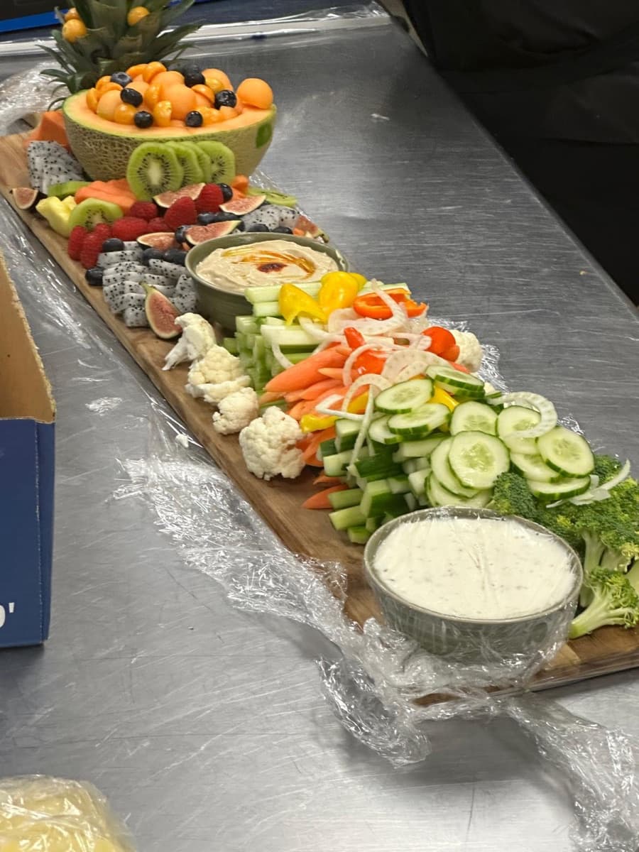 Passed hors d’oeuvres arranged for a catered cocktail hour